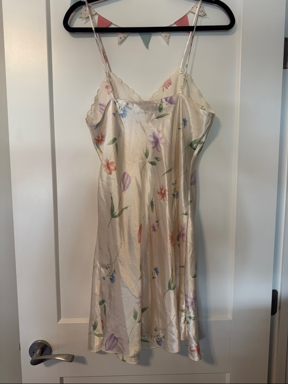 Floral Slip Dress - Ivory with Pastel Florals - Picture 7 of 8